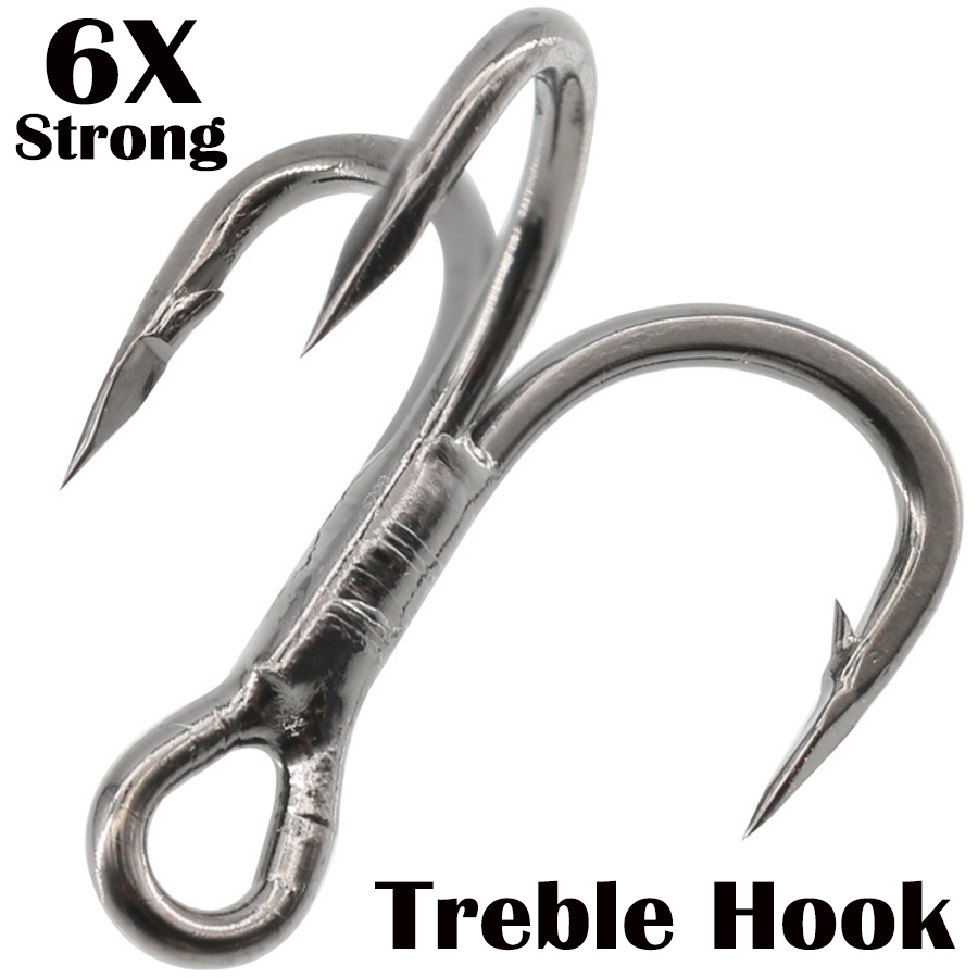 Fishing Hook Offset - Fishing Treble Hook 6X Strong Carbon