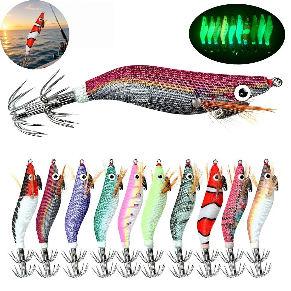 Luminous Squid Jig Lure Artifi - Fishing Hook Jig 评论和价格