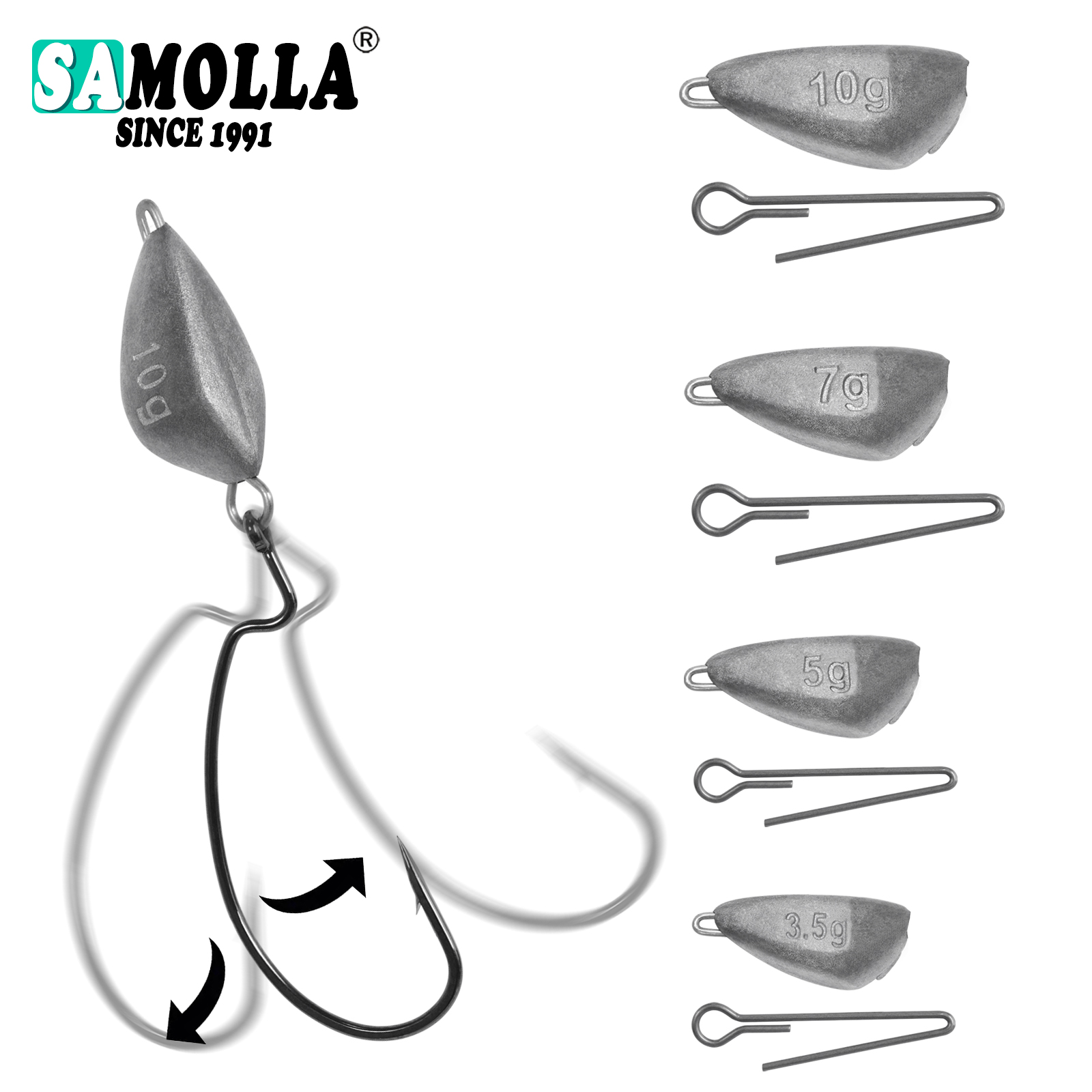 SAMOLLA 5pcs Jig Head Fishing  - Fishing Hook Jig 评论和价格